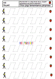 anasınıflar için düz çizgi çalışması